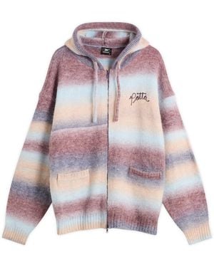 PATTA Space Dye Knitted Hoodie - Purple