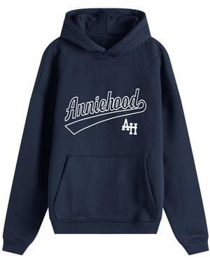 Annie Hood Baseball Hoodie - Blue