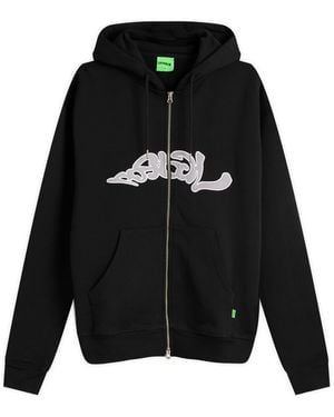 Postalco Trip Applique Zip Hoodie - Black