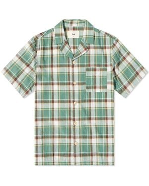 Folk Madras Check Vacation Shirt - Green