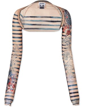 Jean Paul Gaultier Mariniere Logo Tattoo Sleeves - White
