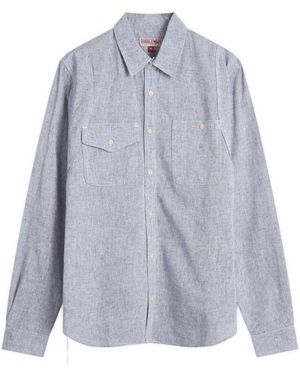 Dubbleware Brockton Reinforced Chambray Work Shirt - Blue