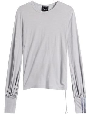 Y-3 Chince Drape Long Sleeve Top - Gray