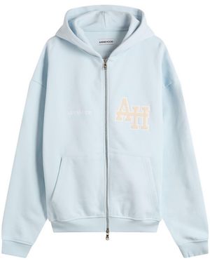 Annie Hood College Zip Hoodie - Blue