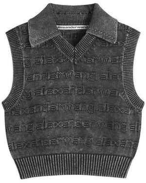 Alexander Wang V Neck Knitted Vest - Grey