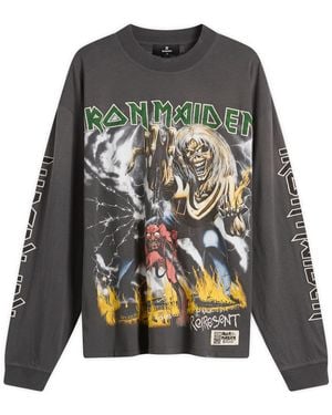 Represent Iron Maiden Number Of The Beast Long Sleeve Tee - Grey