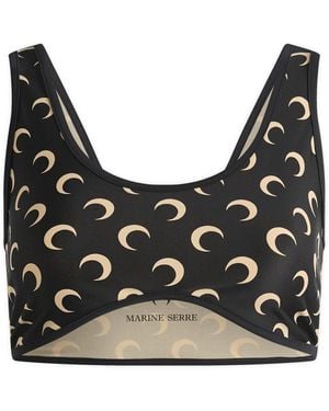 Marine Serre Moon Printed Bra - Black