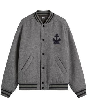 A.P.C. Micka Varsity Jacket - Gray
