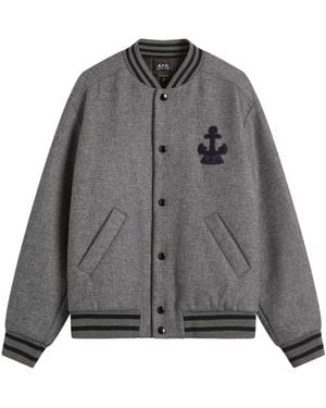 A.P.C. Micka Varsity Jacket - Grey