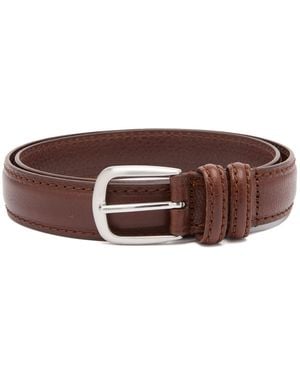 Anderson's Narrow Stitch Trimmed Leather Belt - Brown