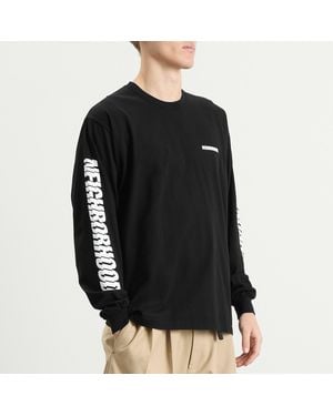 Neighborhood Ls-1 Distorted Logo Long Sleeve T-Shirt in White for