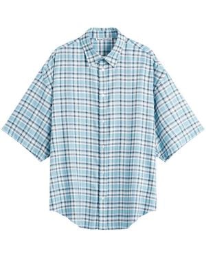 Acne Studios Short Sleeve Check Shirt - Blue