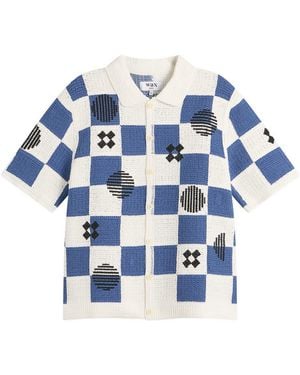 Wax London Porto Square Crochet Shirt - Blue