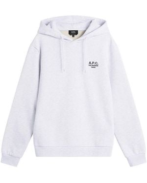A.P.C. Rue Madame Logo Hoodie - White