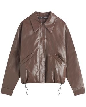 Kassl Kassl Bomber Short Oil Jacket - Brown