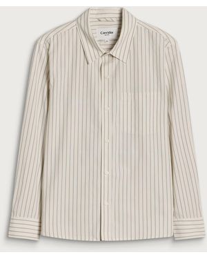 Corridor NYC Poplin Stripe Ls - White