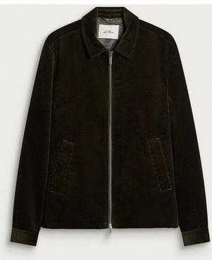 Les Deux Corduroy Zipper Coach Jacket - Black