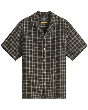 Portuguese Flannel Dorne Wavey Check Vacation Shirt - Black