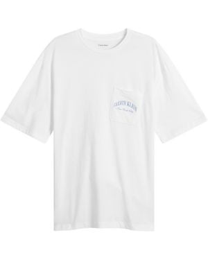 Calvin Klein Heritage Crest Cotton Poplin Pyjama Short Set - White