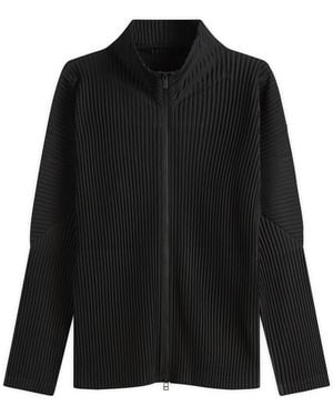 Homme Plissé Issey Miyake Pleat Zip Up Cardigan - Black