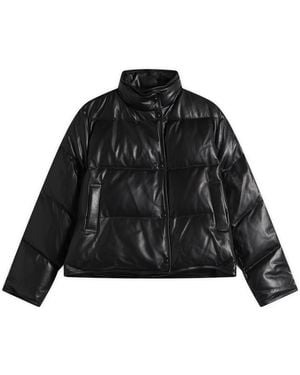 NOTHING WRITTEN Lambskin Leather Puffer - Black