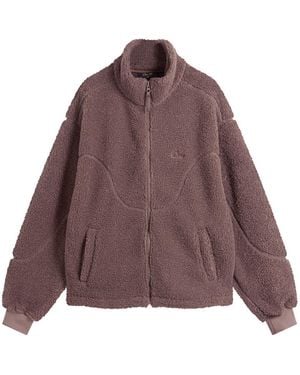 Dime Polar Fleece Sherpa Zip Jacket - Brown
