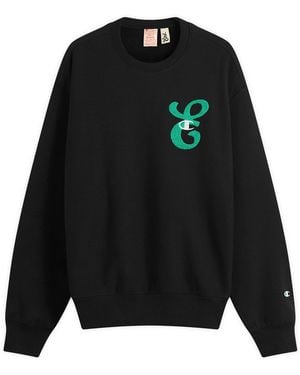Champion For E By End. Crew Sweatshirt 'Emerald' - Black