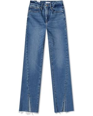 GOOD AMERICAN Good Boy Twisted Slit Jeans - Blue