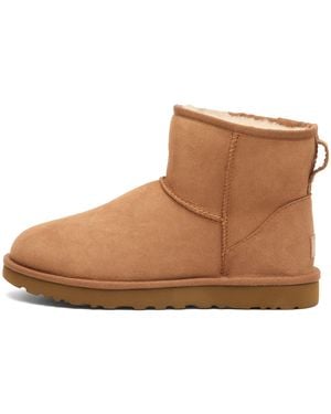 UGG Classic Mini Ii Suede Cold Weather Shearling Boots - Brown