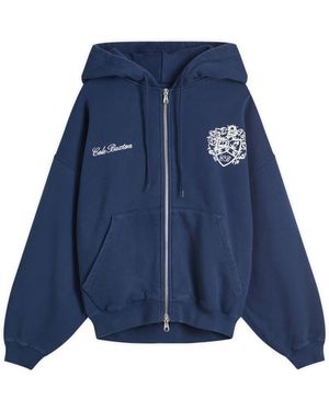 Cole Buxton Collegiate Crest Zipped Hoodie - Blue