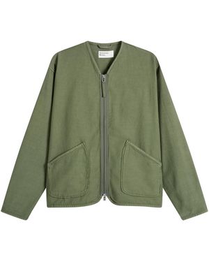 Universal Works Slub Sateen Zip Liner Jacket - Green