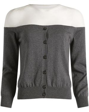 Maison Margiela Mm6 Cardigan With Sheer Panel - Grey