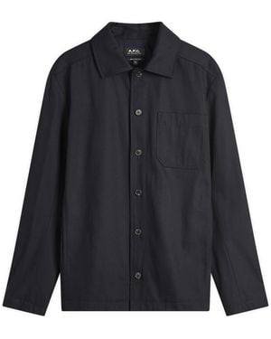 A.P.C. Jeffray Wool Gabardine Shirt Jacket - Black