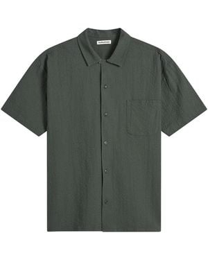YMC Organic Seersucker Malick Shirt - Green