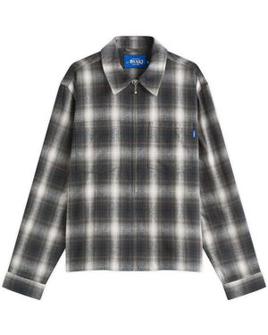 AWAKE NY Brushed Flannel Shirt Jacket - Grey