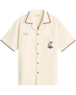 Drole de Monsieur Cotton Cocktail Open Collar Shirt - Natural