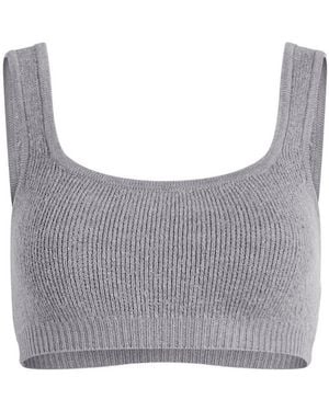 Skims Textured Knit Bralette - Grey