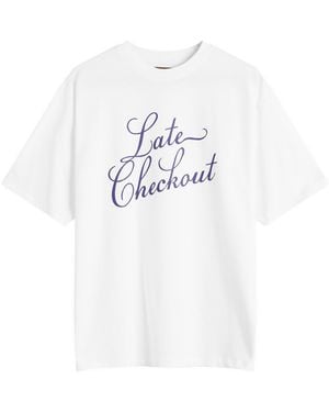 Late Checkout Script T-Shirt - White