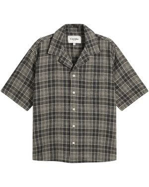 Corridor NYC Plaid Seersucker Short Sleeve Shirt - Black