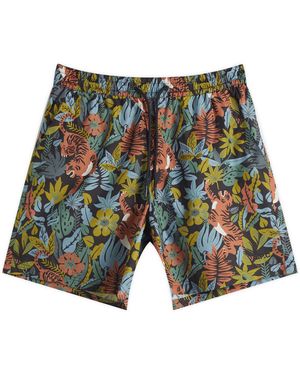 A.P.C. Bobby Tropical Print Swim Shorts - Blue