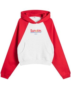 SUNDAYFRUITMARKET Sunday Ranglan Hoodie - Red