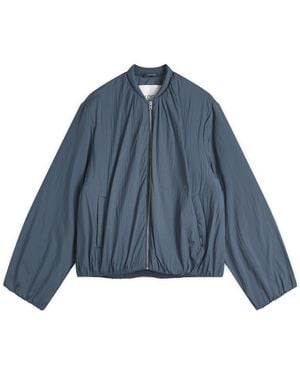Closed Padded Blouson Bomber Jacket - Blue