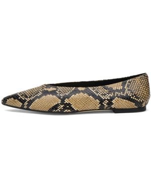 Aeyde Moa Snake Print Pointed Toe Flats - Metallic