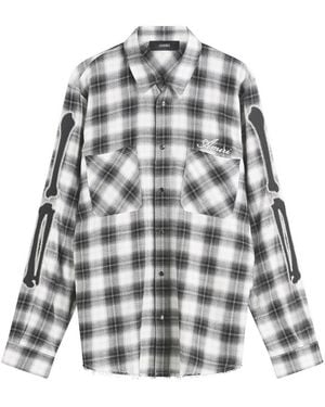 Amiri Bones Flannel Overshirt - Gray