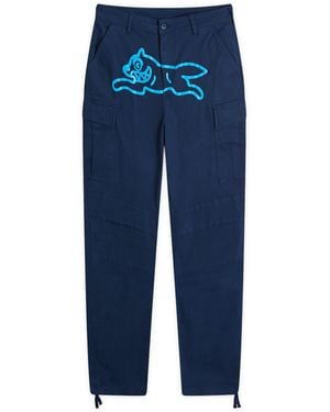ICECREAM Printed Cotton Cargo Pants - Blue