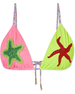 It's Now Cool String Bead Bikini Top - Green