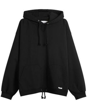 ANGLAN Double Valley Tuck Sweat Hoodie - Black