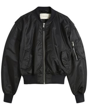 Entire studios Cropped Broad Bomber Jacket - Black