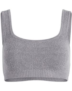 Skims Textured Knit Bralette - Grey
