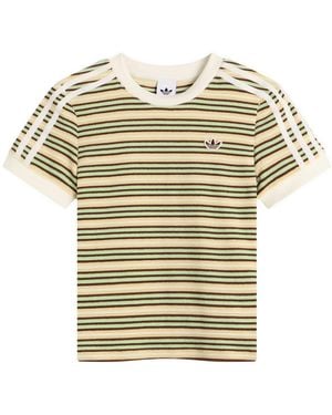 adidas Striped Terry T-Shirt - Yellow